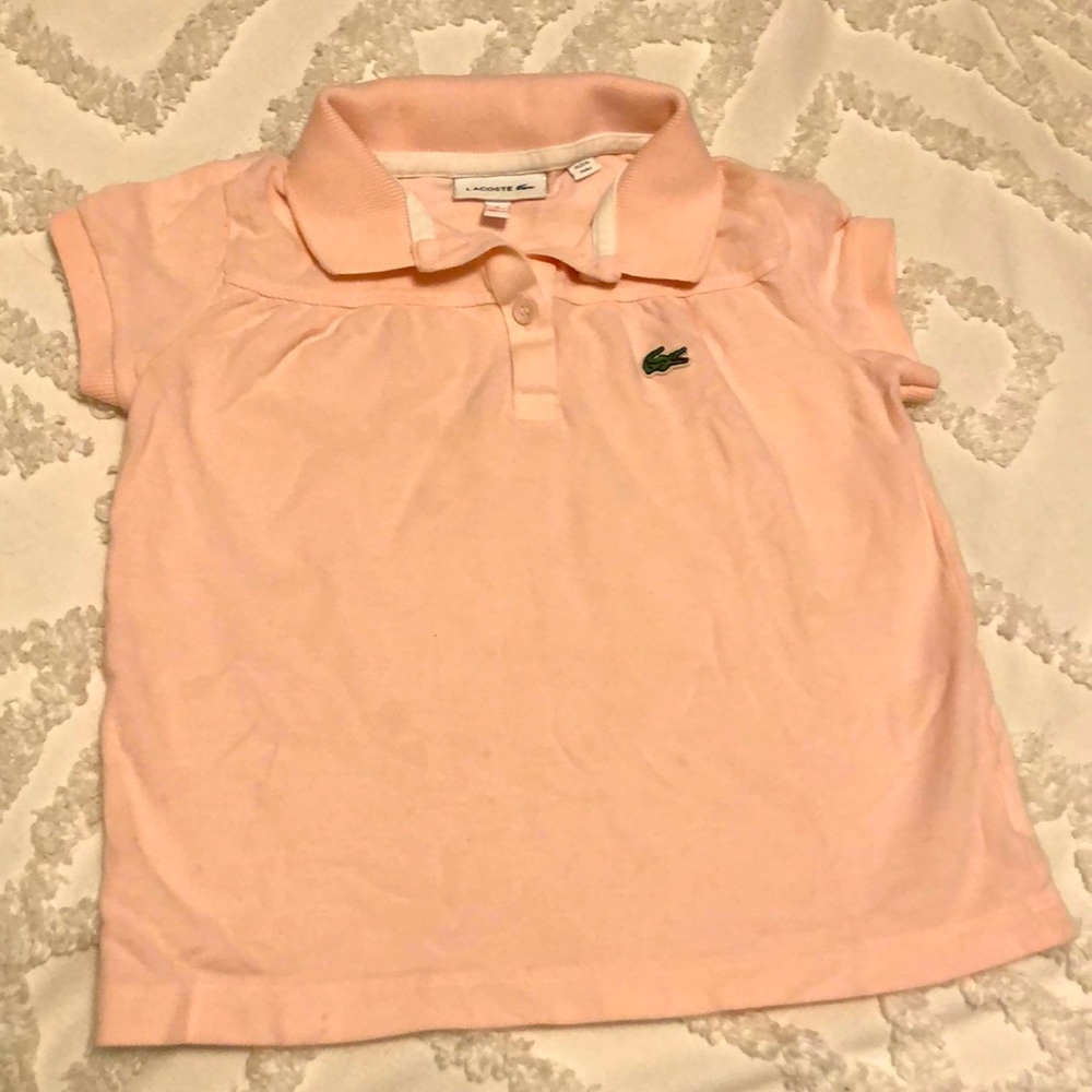 Lacoste polo coral peach shirt